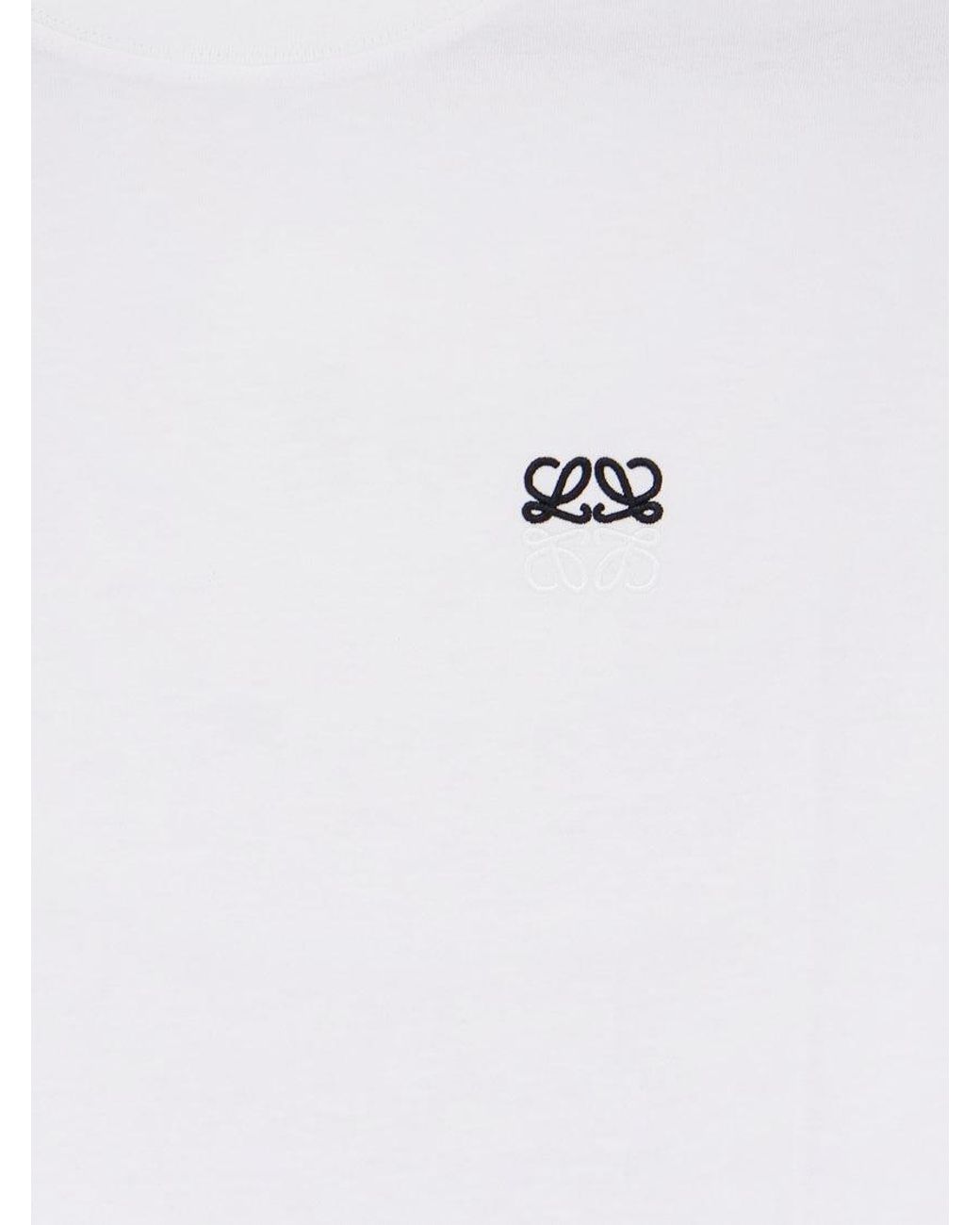 Loewe White Cotton T-Shirt for men
