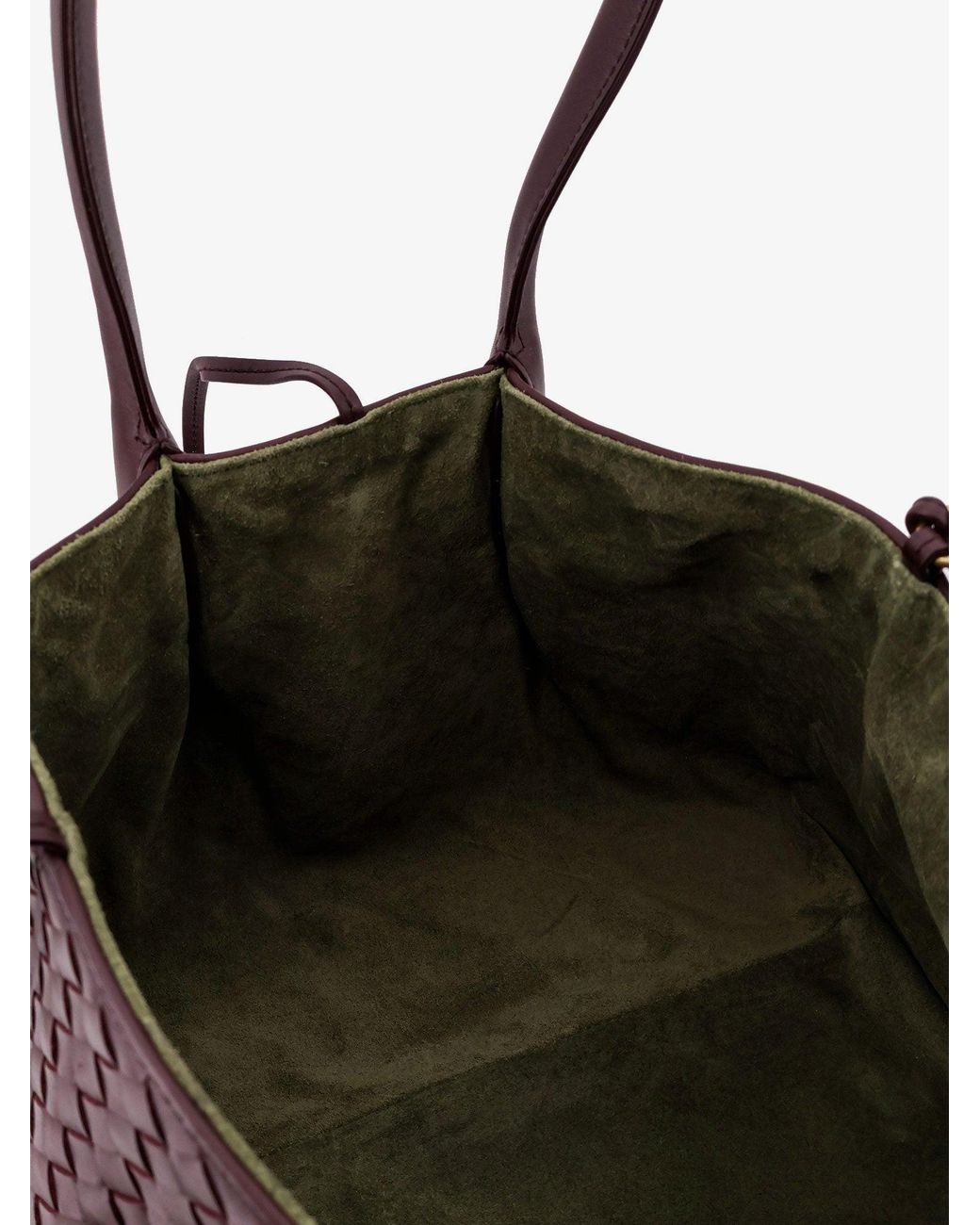Bottega Veneta Purple Pinacoteca Leather Handbag With Intrecciato Motif