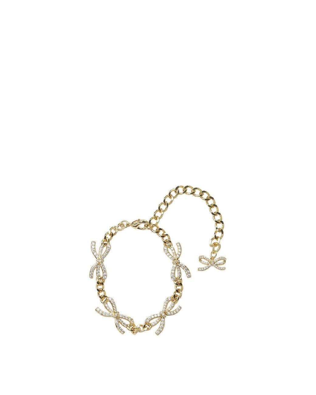 Self-Portrait White Crystal Bow Bracelet
