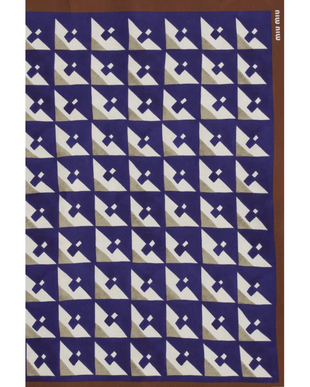Miu Miu Blue Geometric Print Scarf