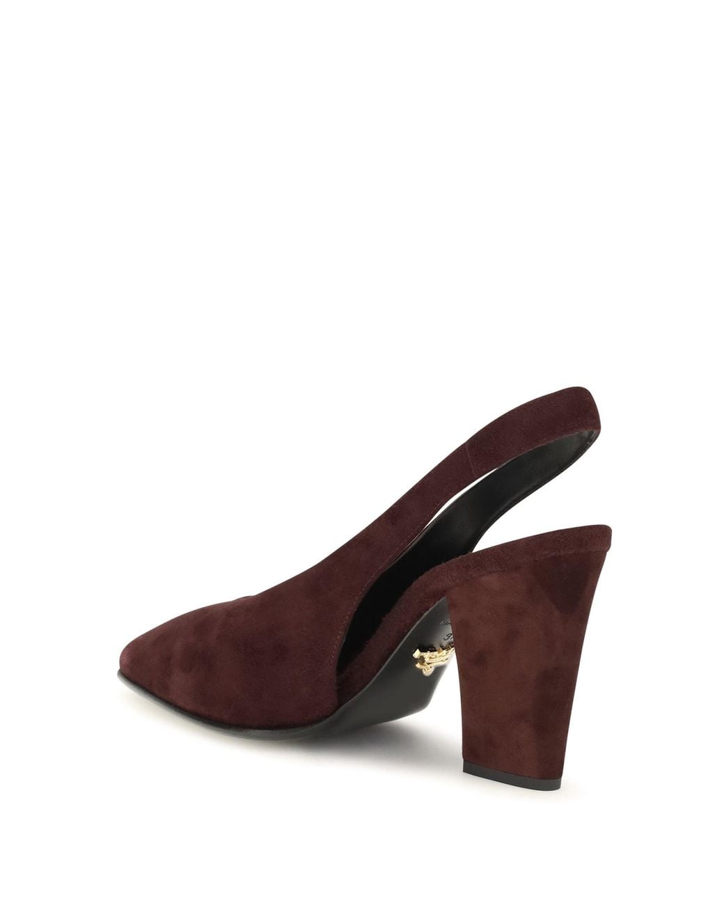 Prada Brown Slingback Suede Pumps Bordeaux