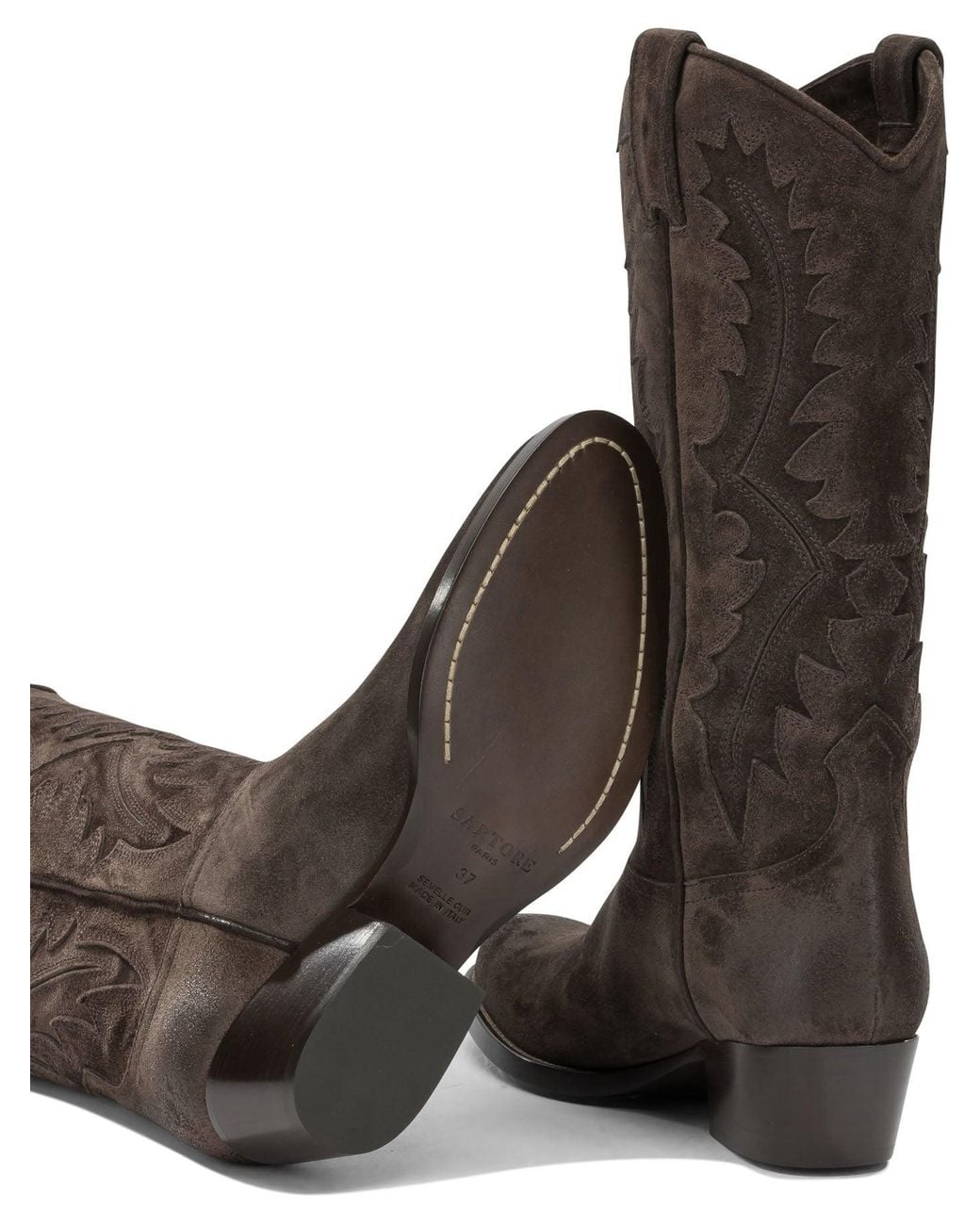 Sartore Brown Leather Cowboy Boots
