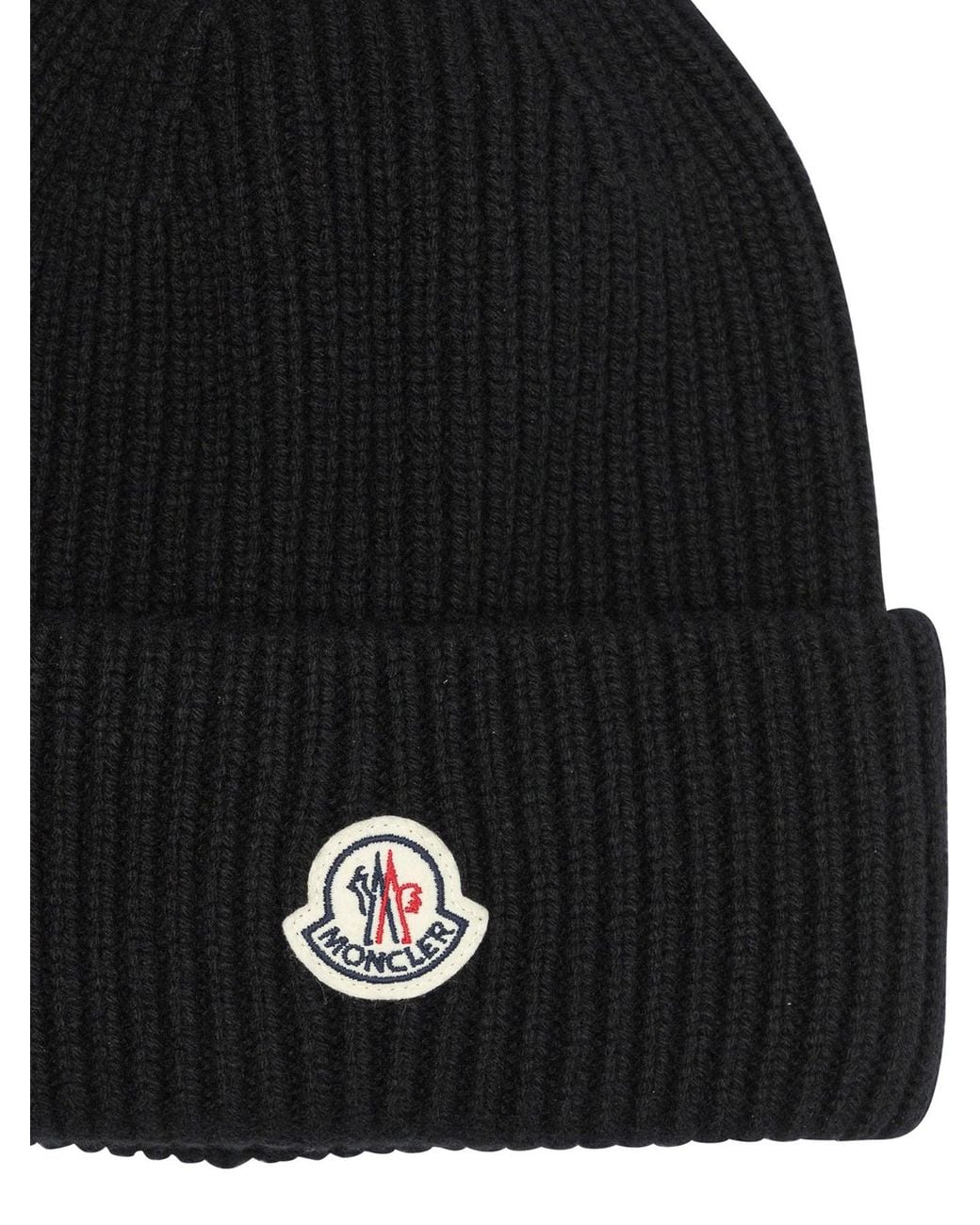Moncler Black Wool And Cashmere Beanie for men