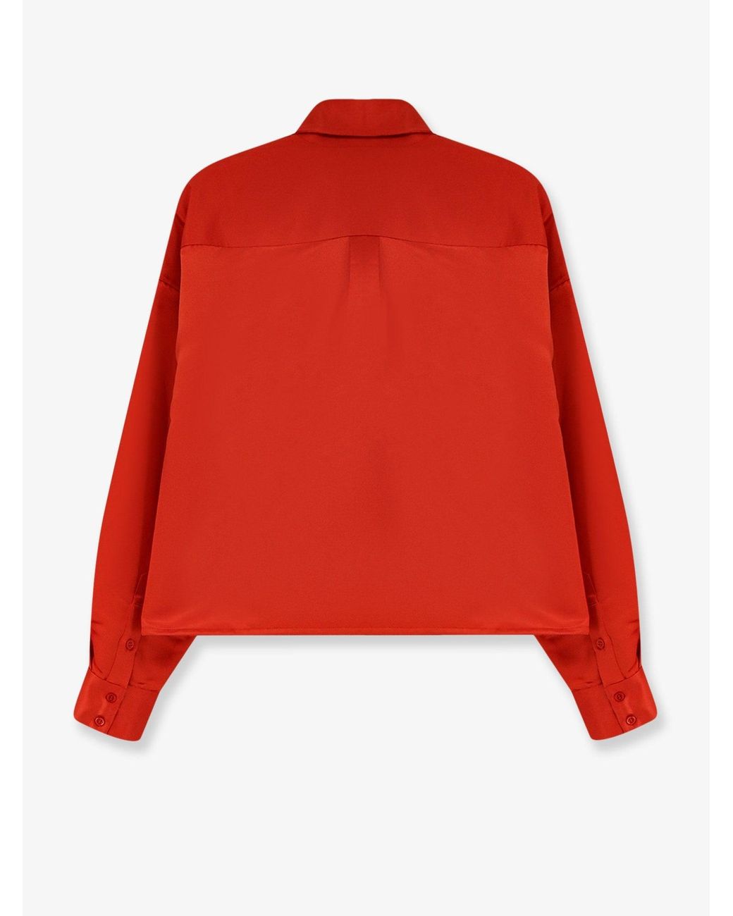 Frankie Shop Red Boxy Shirt Arlen Satin