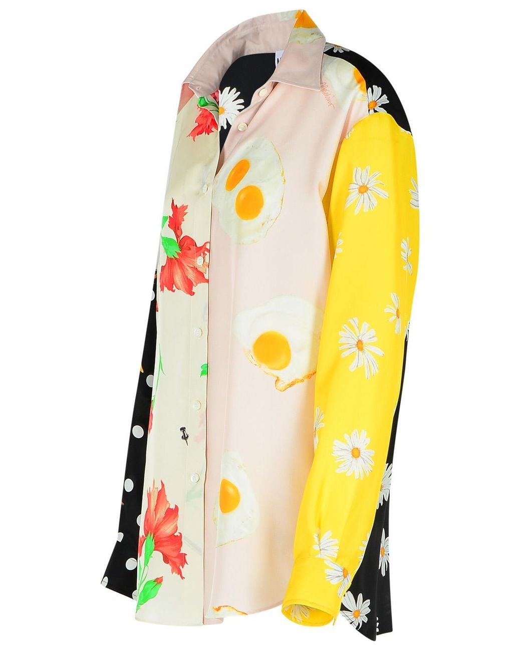 Moschino Multicolor Patchwork Silk Twill Shirt