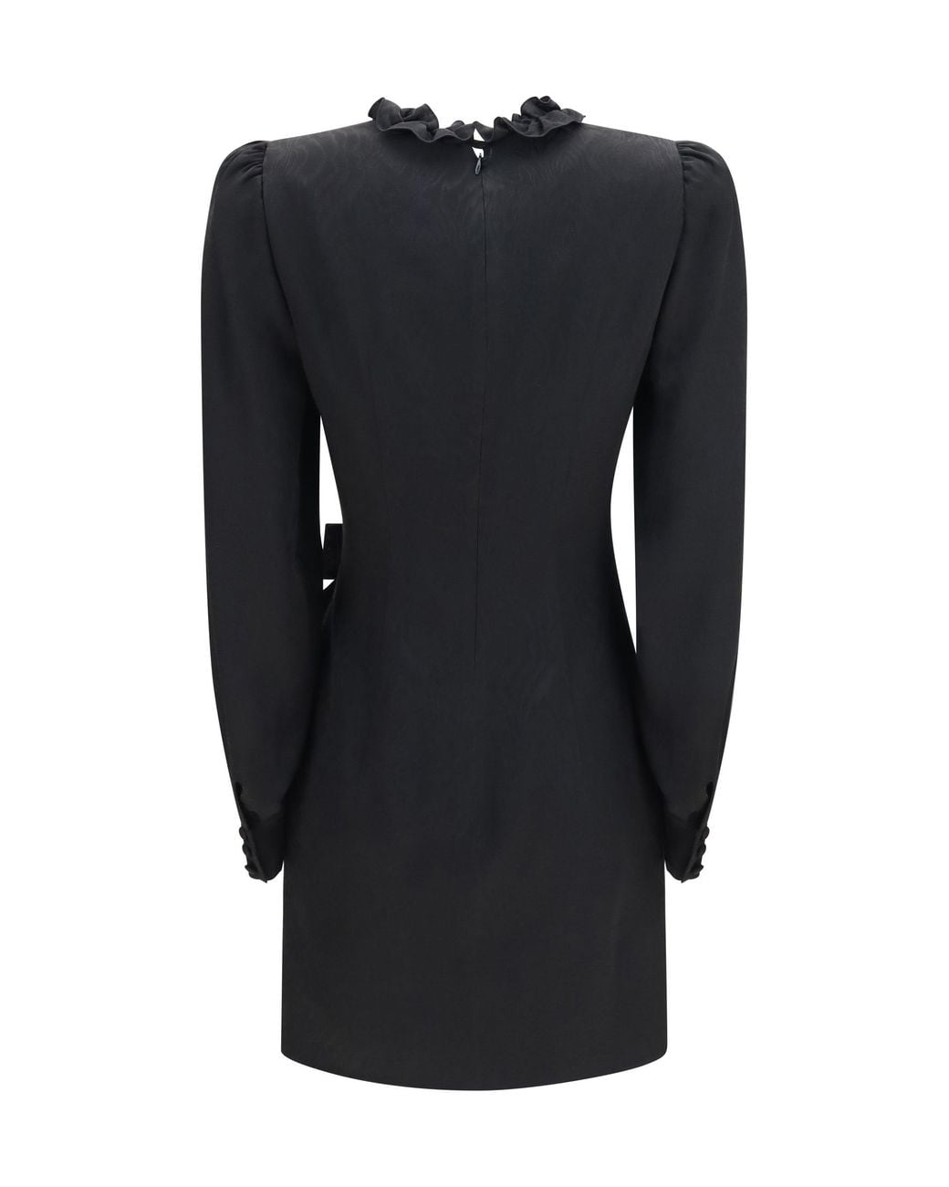 Alessandra Rich Black Silk Jacquard Mini Dress