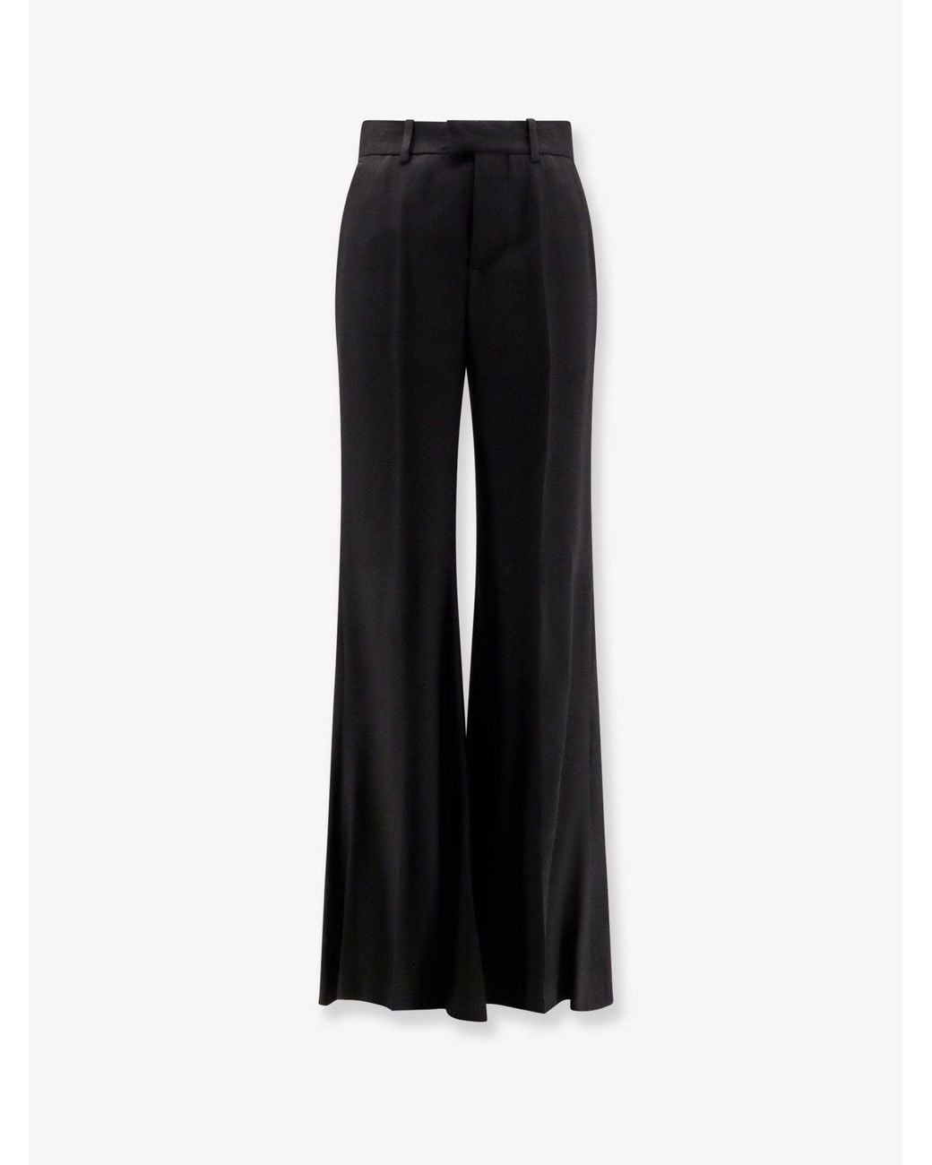 Balenciaga Black Viscose Trousers With Flared Bottom