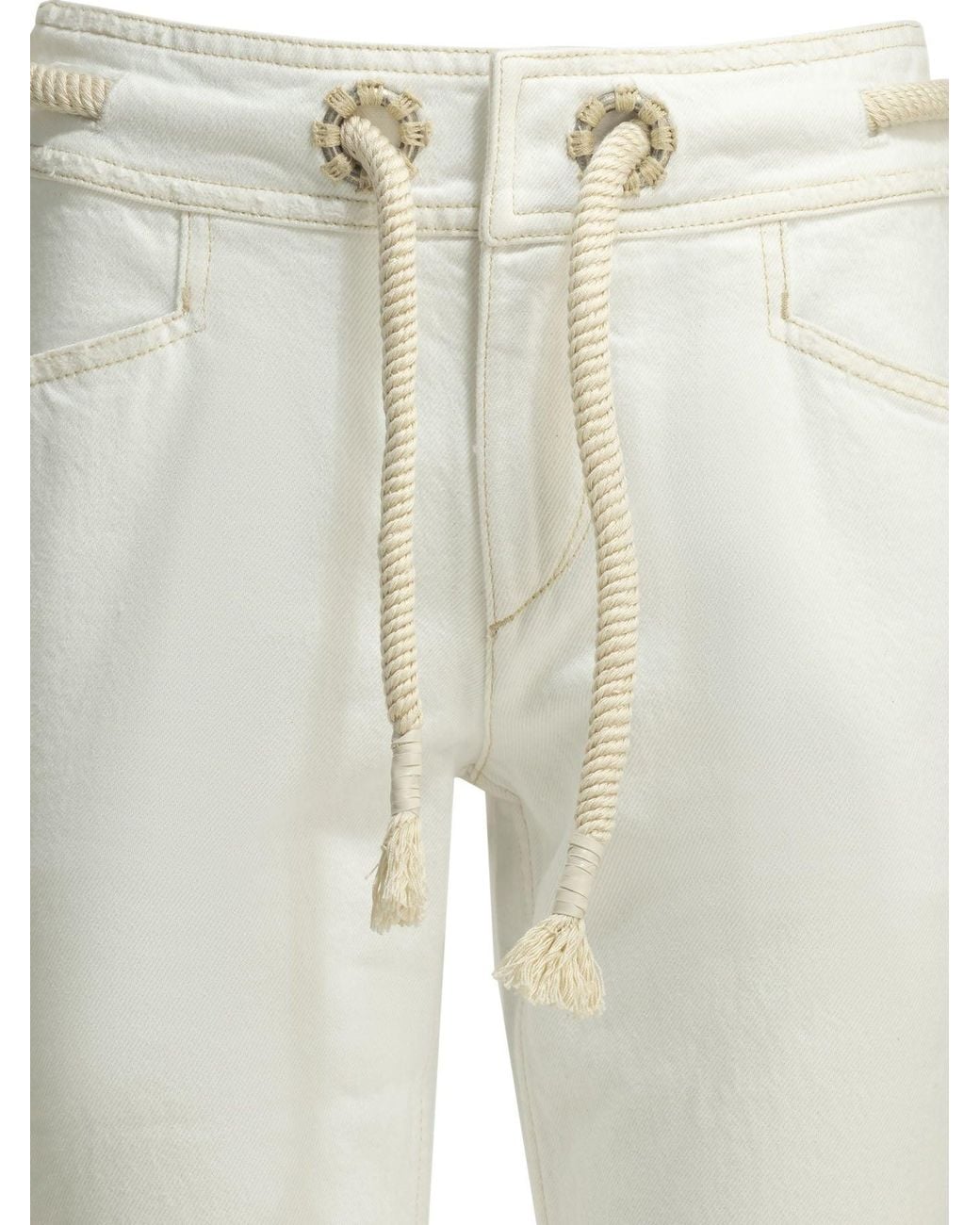 Isabel Marant White Alison Cotton Straight-Leg Jeans