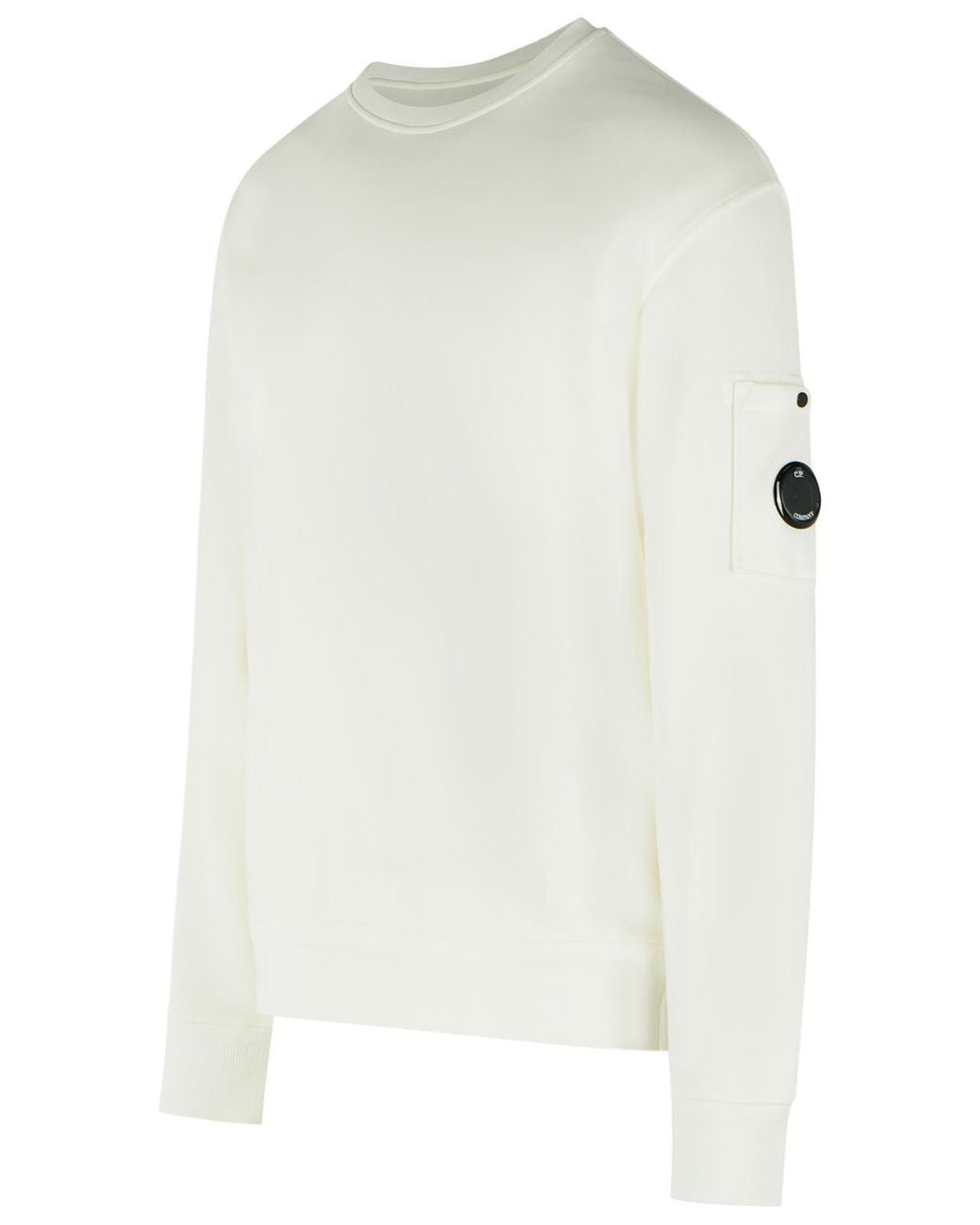 C P Company White Cotton Sweatshirt for men