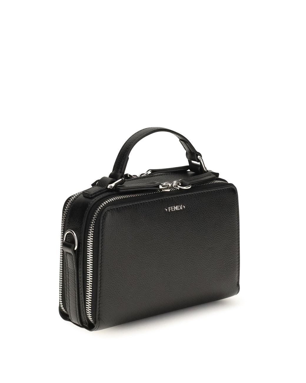 Fendi Black Calfskin Phone Holder Handbag for men
