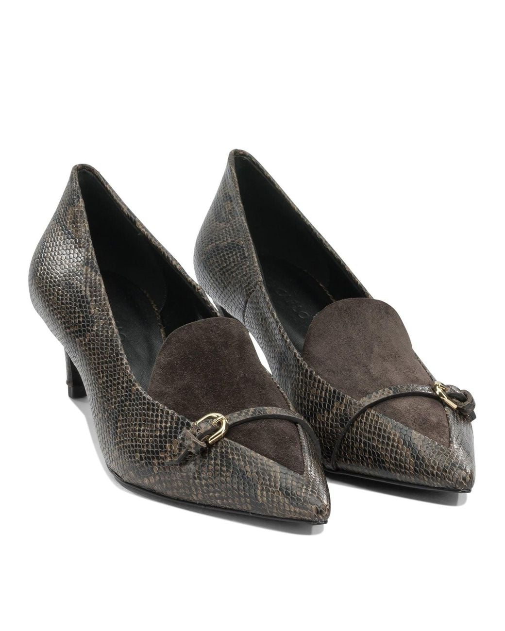 Roberto Del Carlo Gray Leather Pumps
