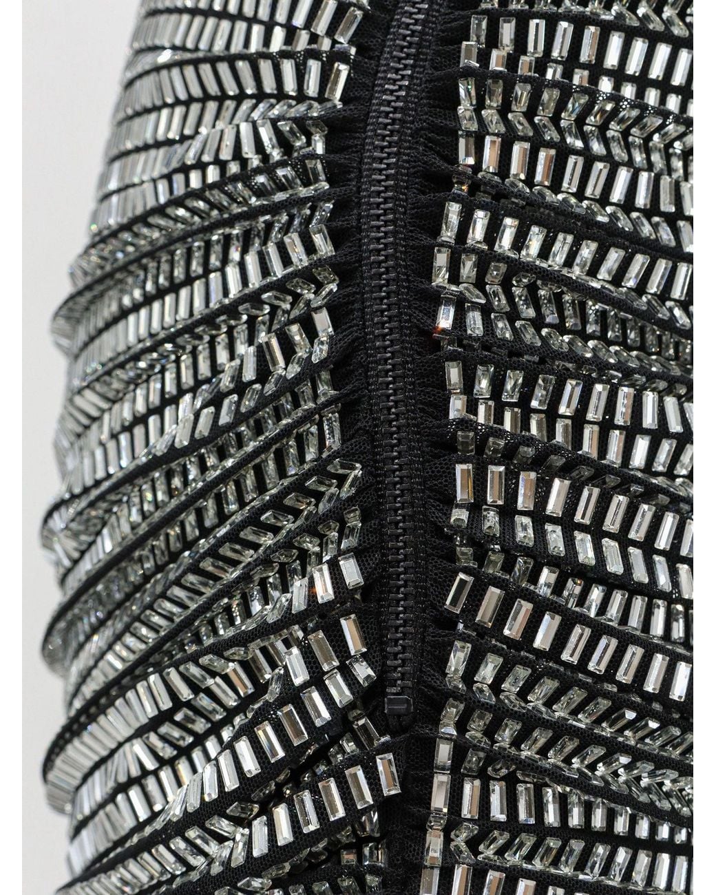 Self-Portrait Black Mini Skirt With Rhinestones