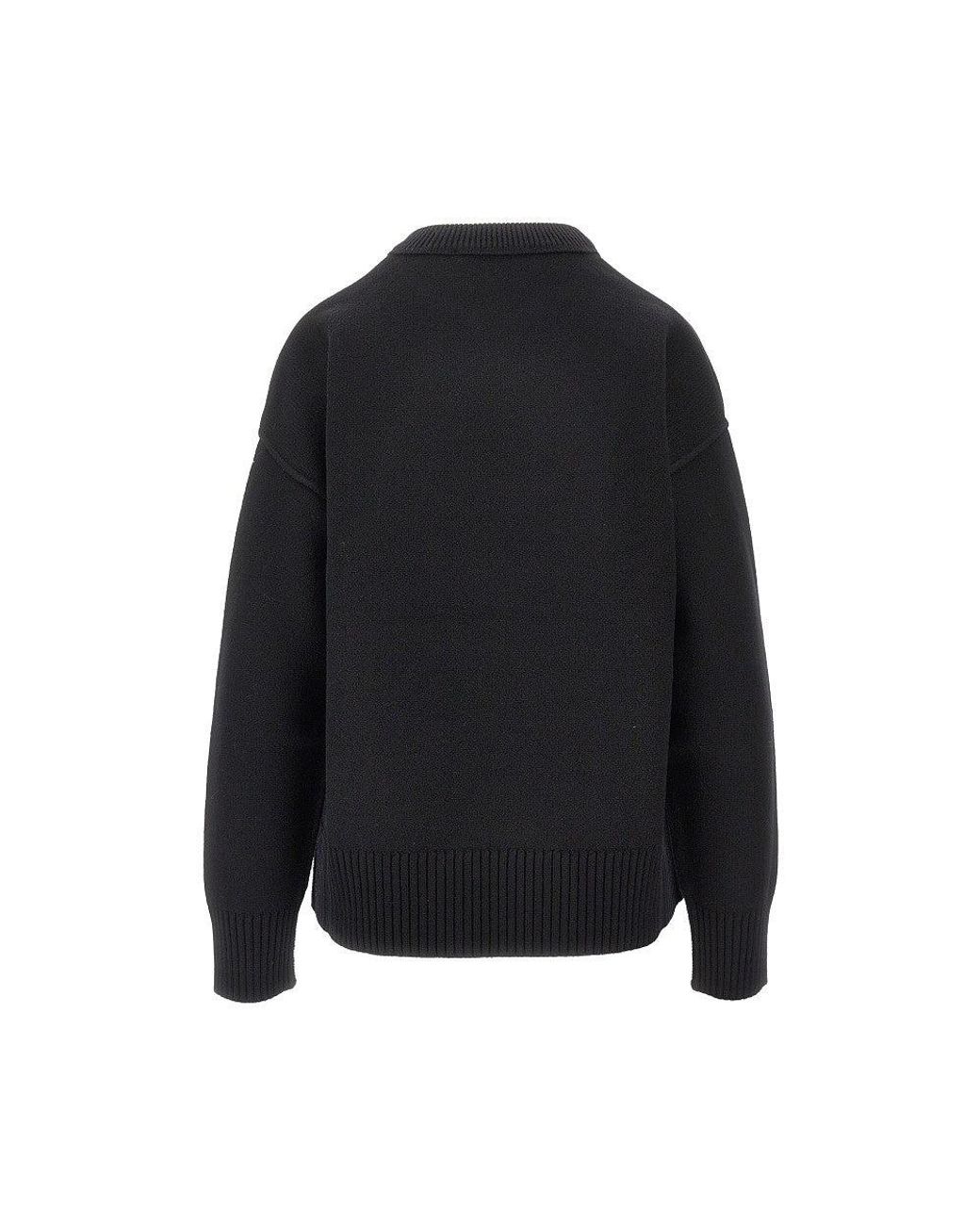 AMI Black De Coeur' Crewneck Sweater
