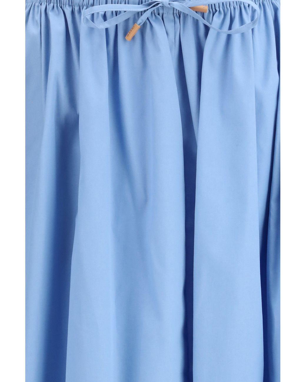 Marni Blue Poplin Drawstring Skirt