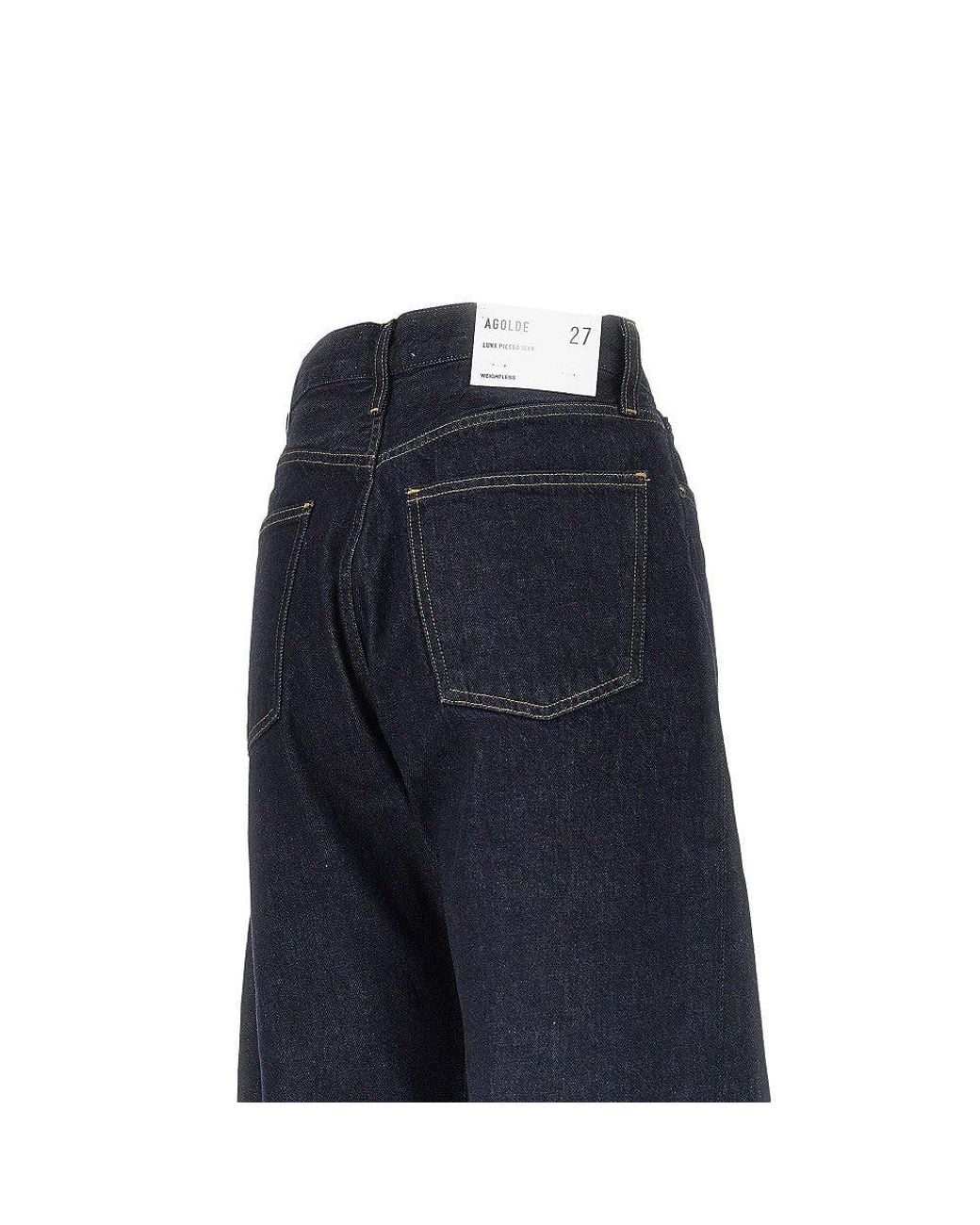 Agolde Blue 'Luna Pieced' High-Rise Jeans