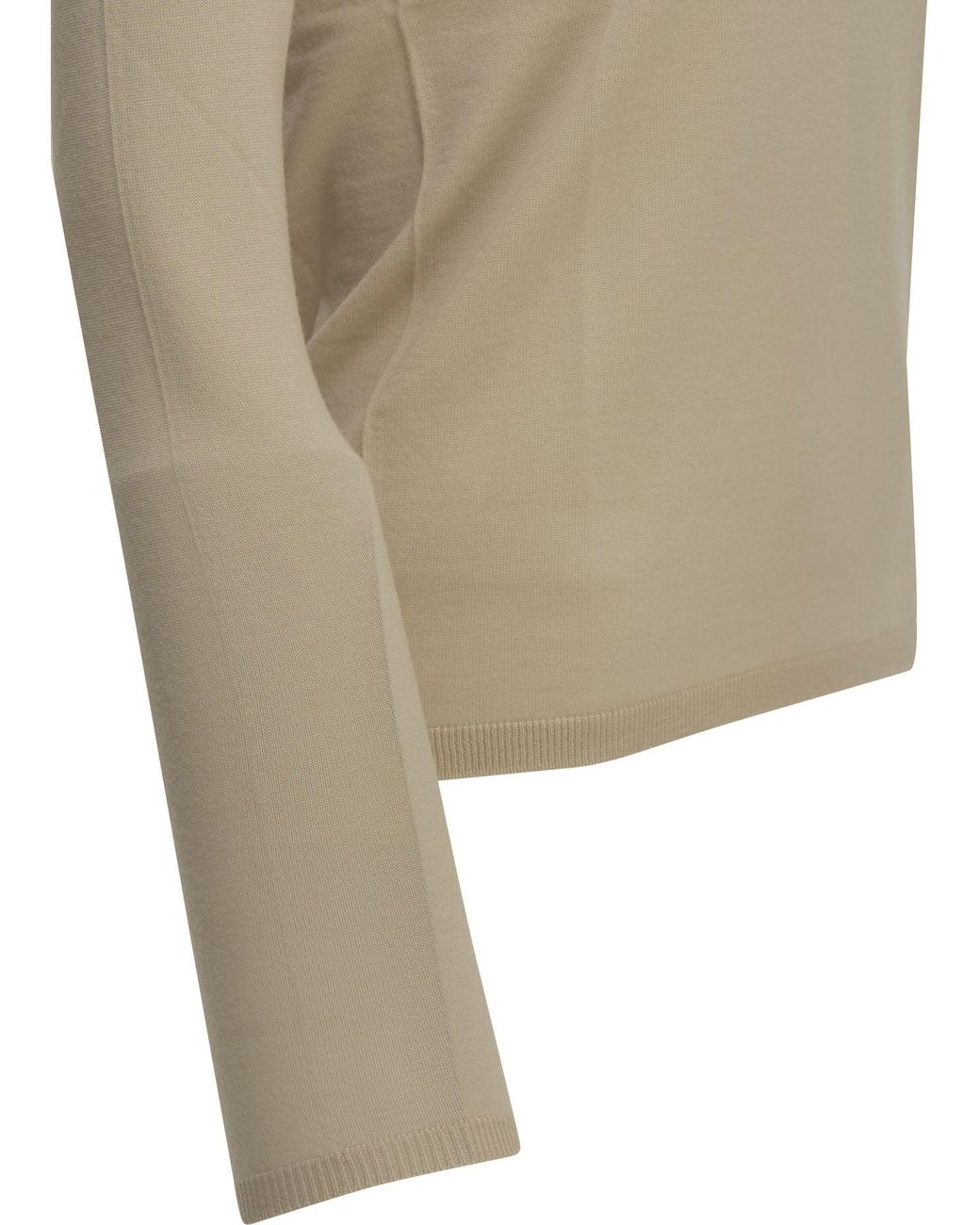 Max Mara Natural Virgin Wool Turtleneck Sweater