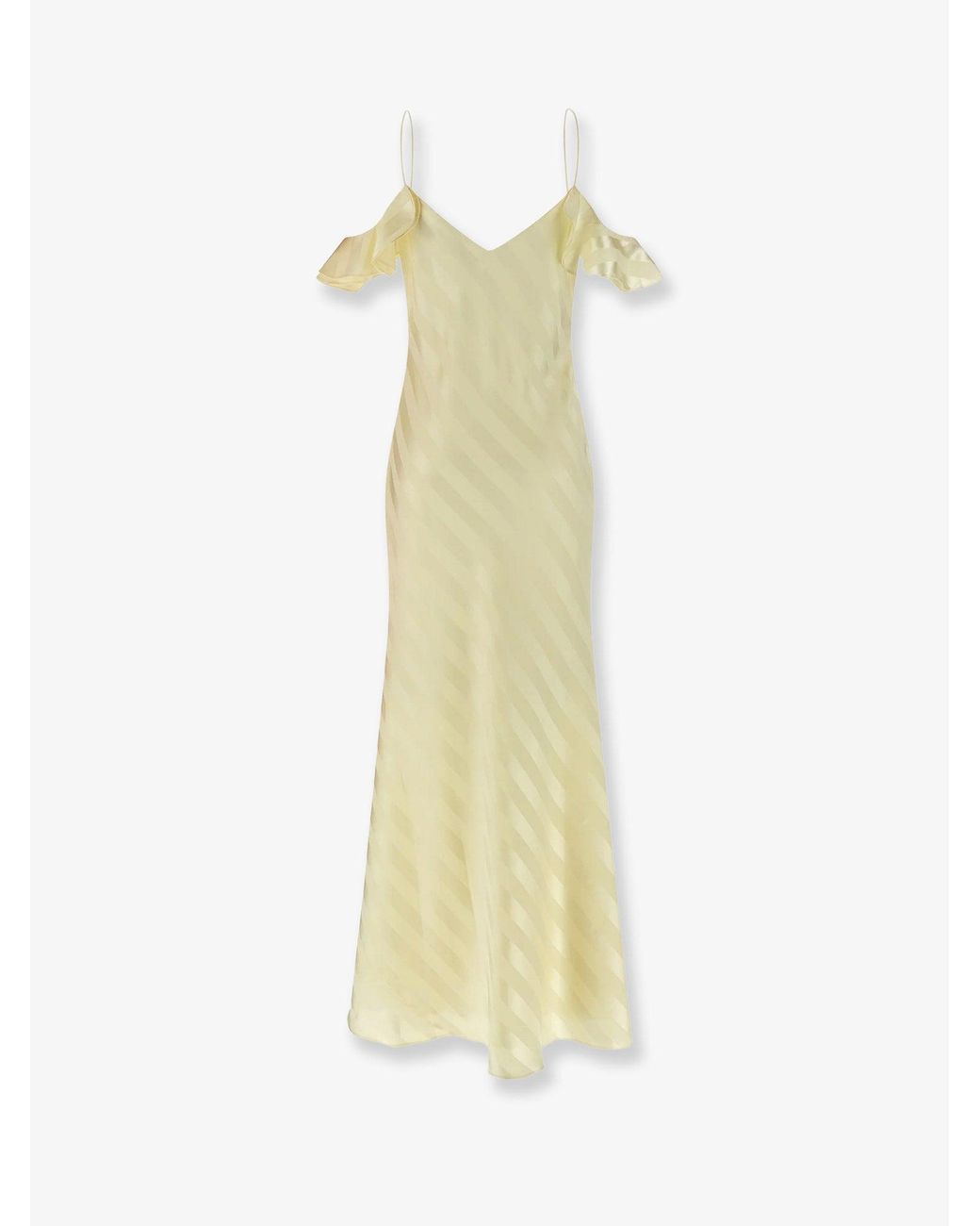 Self-Portrait White Self Portrait Striped Satin Long Dress