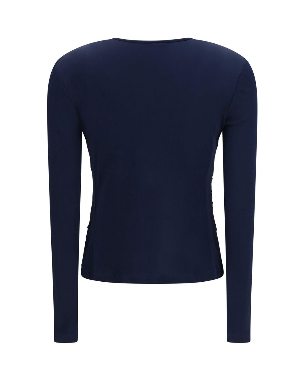 Giorgio Armani Blue V-Neck Viscose Jersey Top