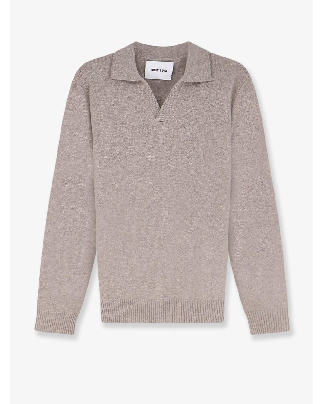 Soft Goat Gray Cashmere Sweater for men