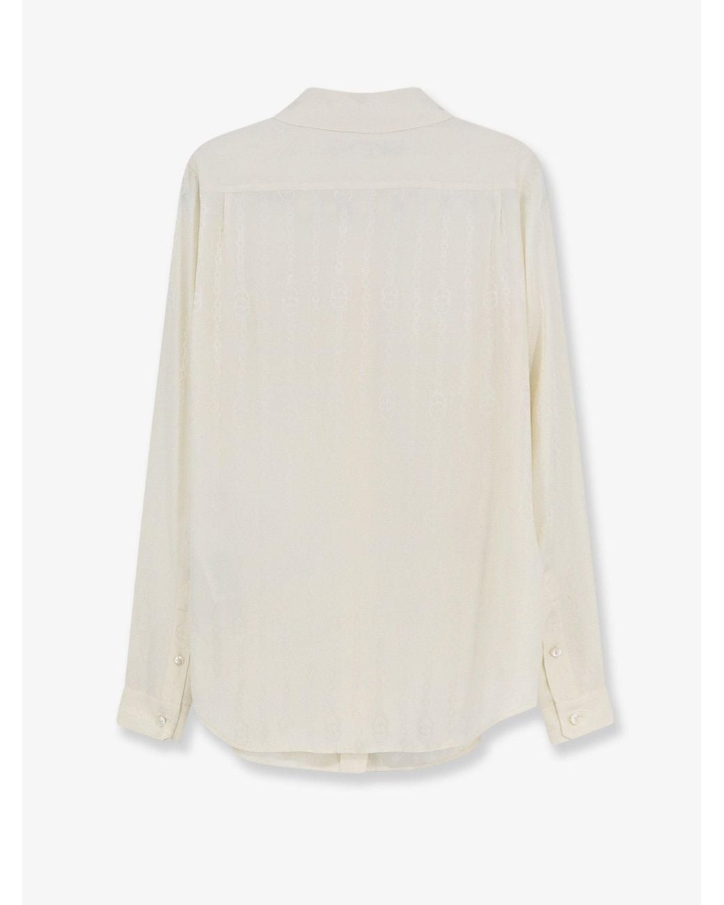 Gucci White Silk Shirt With Iconic Print