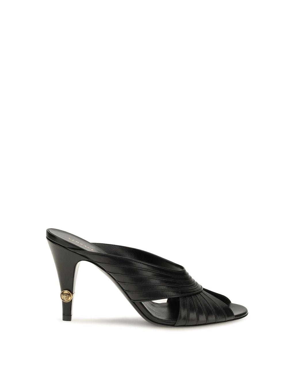 Versace Black Gianni Nappa Leather Mules