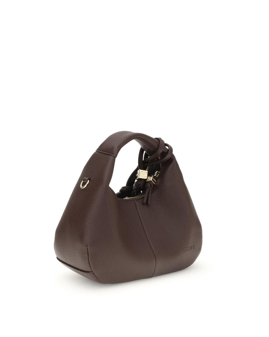 Ganni Brown Hobo Mini Handbag Handbags