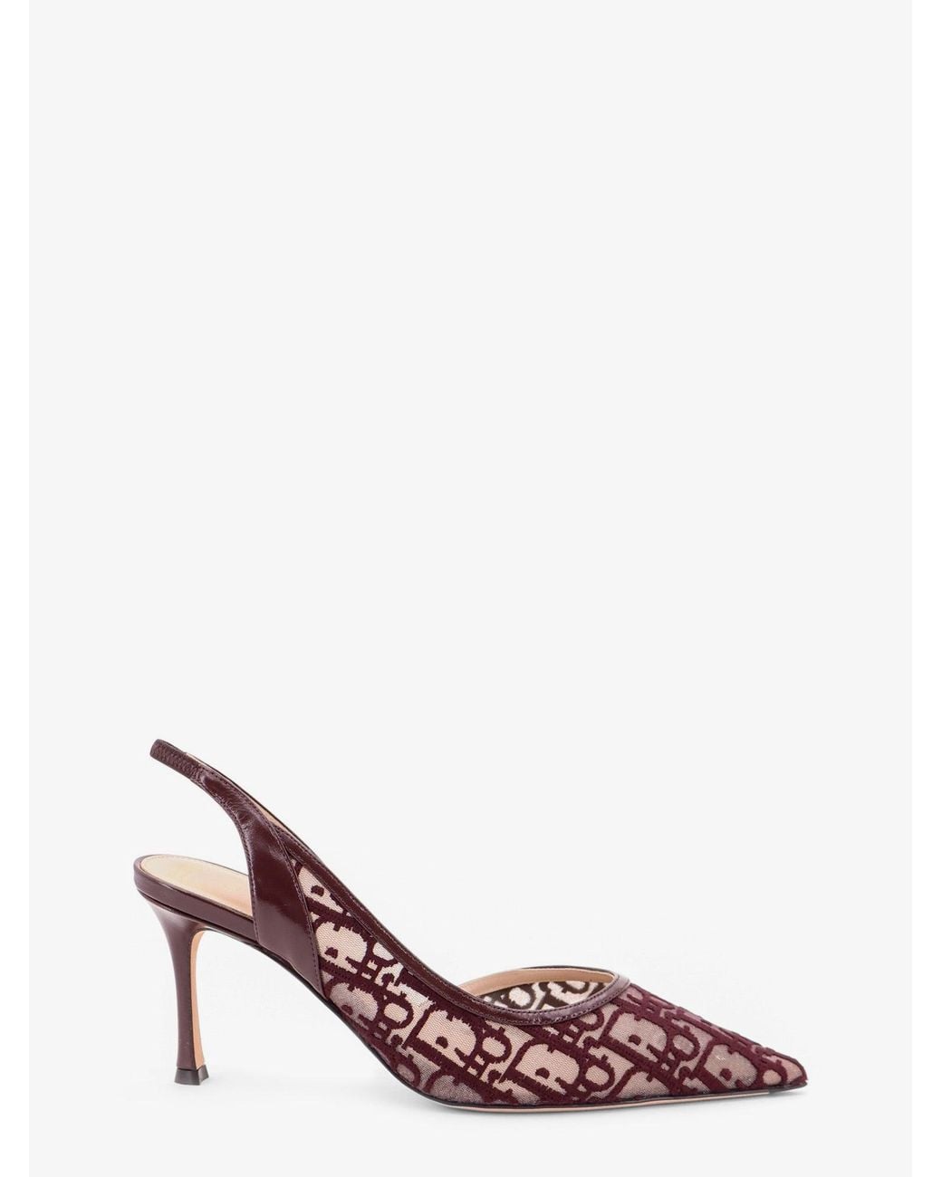 Dior Pink Aable Slingback Mesh Pumps Embroidery