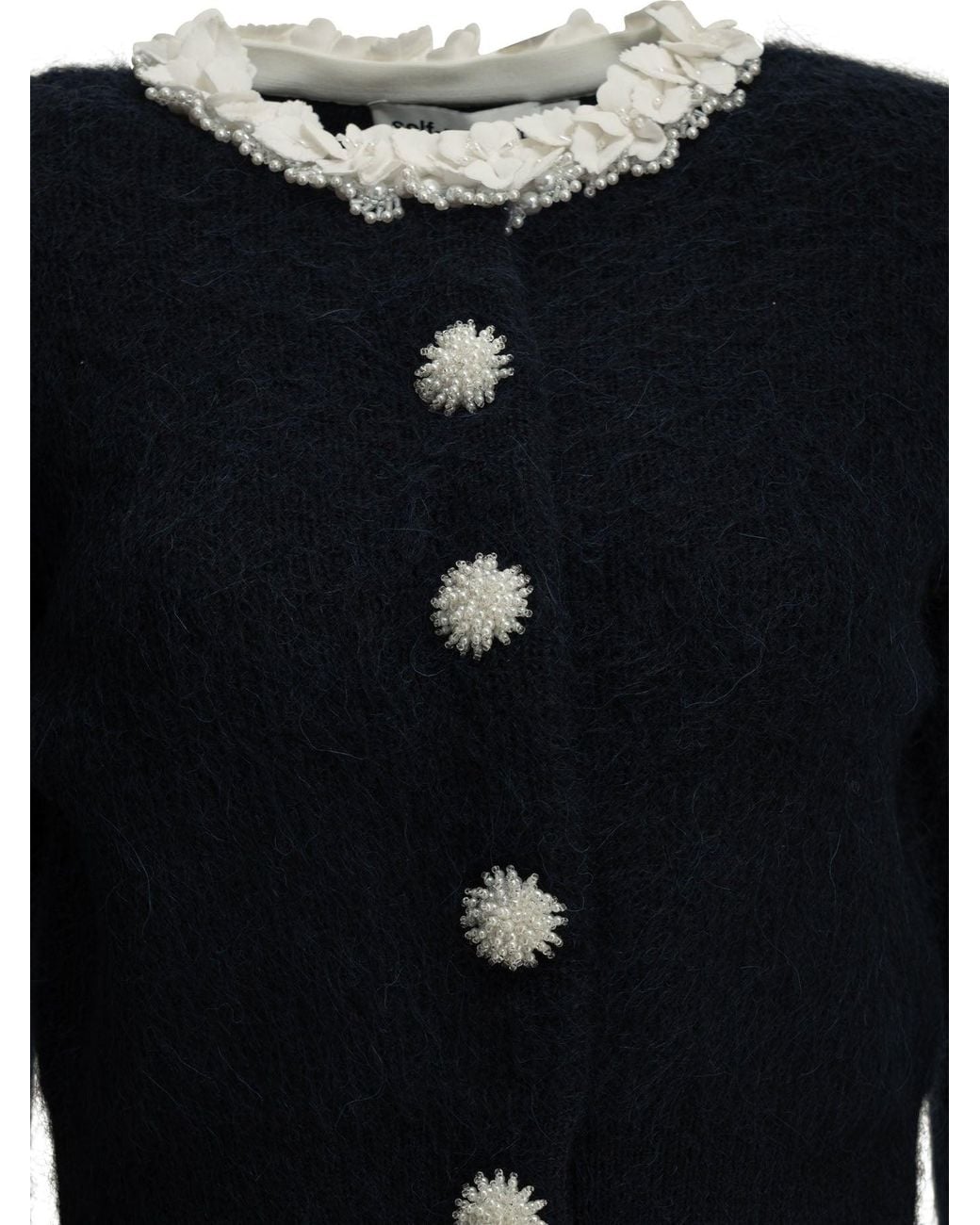 Self-Portrait Black Cardigan With Embellishments