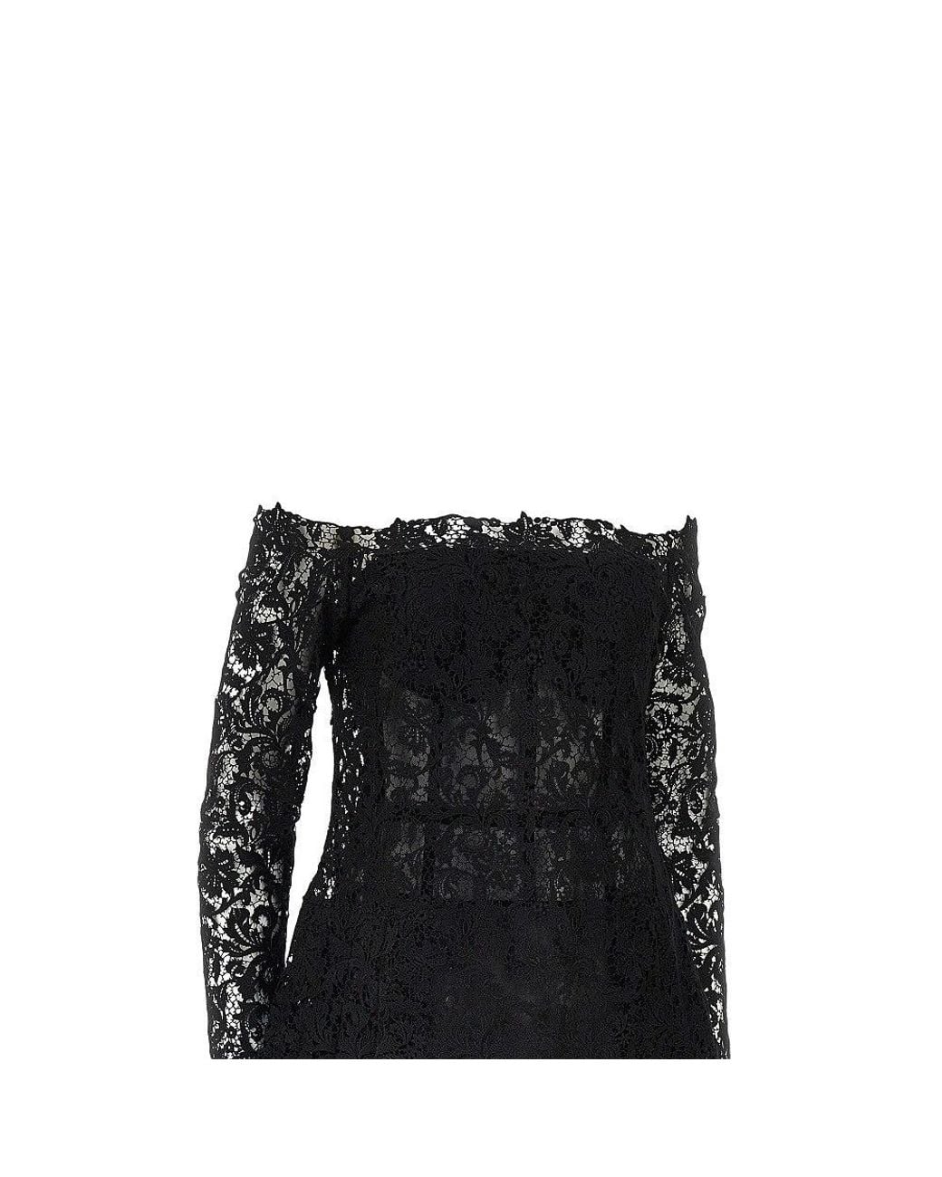 Fendi Black Macramè Lace Midi Dress