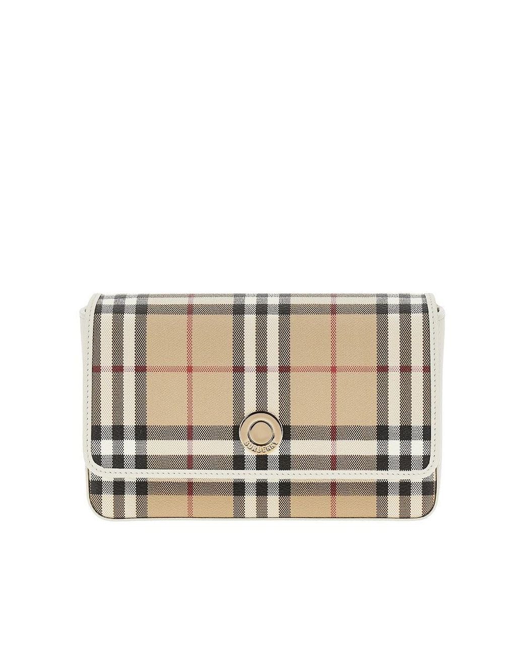 Burberry Natural Check Coated Canvas 'Hampshire' Bag