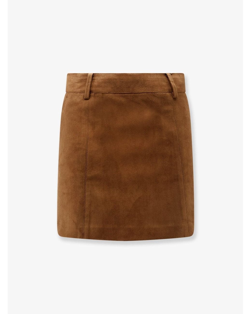 DUNST Brown Alter Suede Mini Skirt