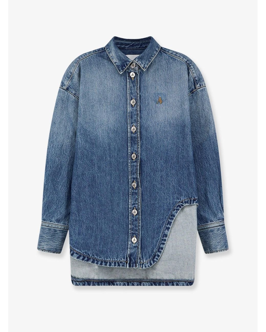 The Attico Blue Bomber Denim Shirt