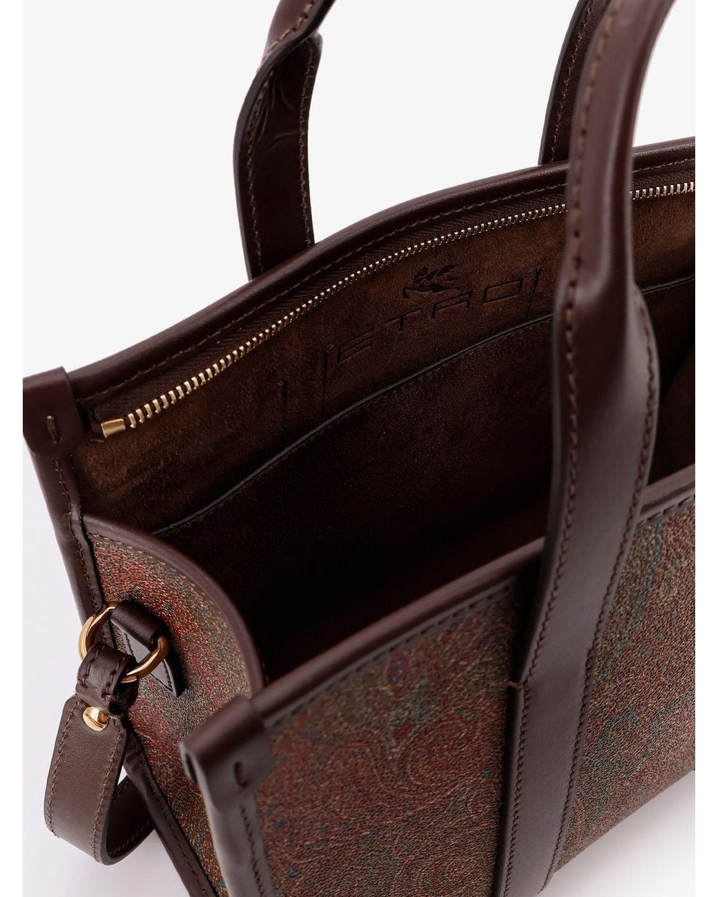 Etro Brown Arnica S Paisley Fabric Handbag