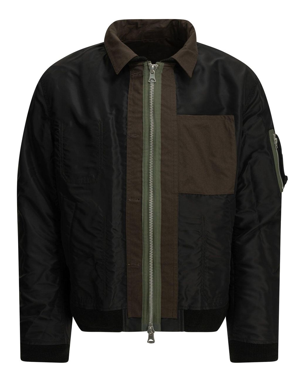 Sacai Black "Nylon Twill X Ripstop Reversible" Quilted Jacket
