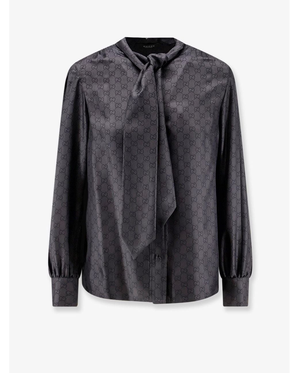 Gucci Black Primavera Gg Silk Shirt