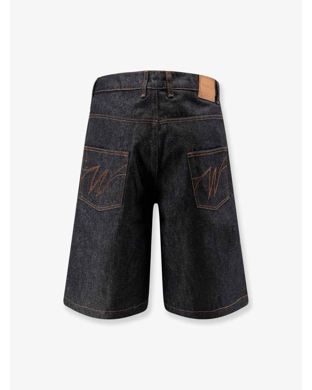 Walk In Paris Blue Baggy Raw Denim Shorts for men