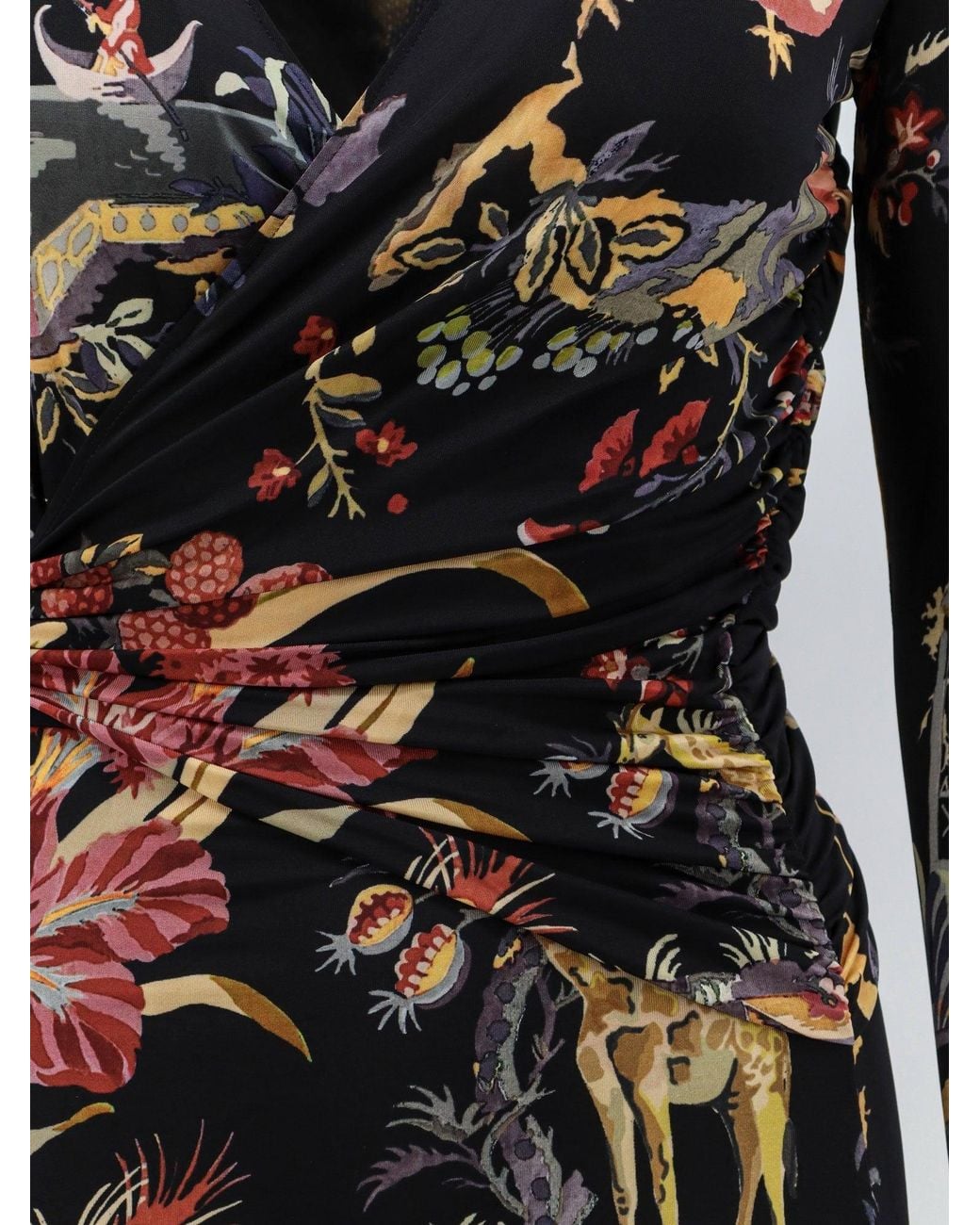 Etro Black Stretch Viscose Long Dress