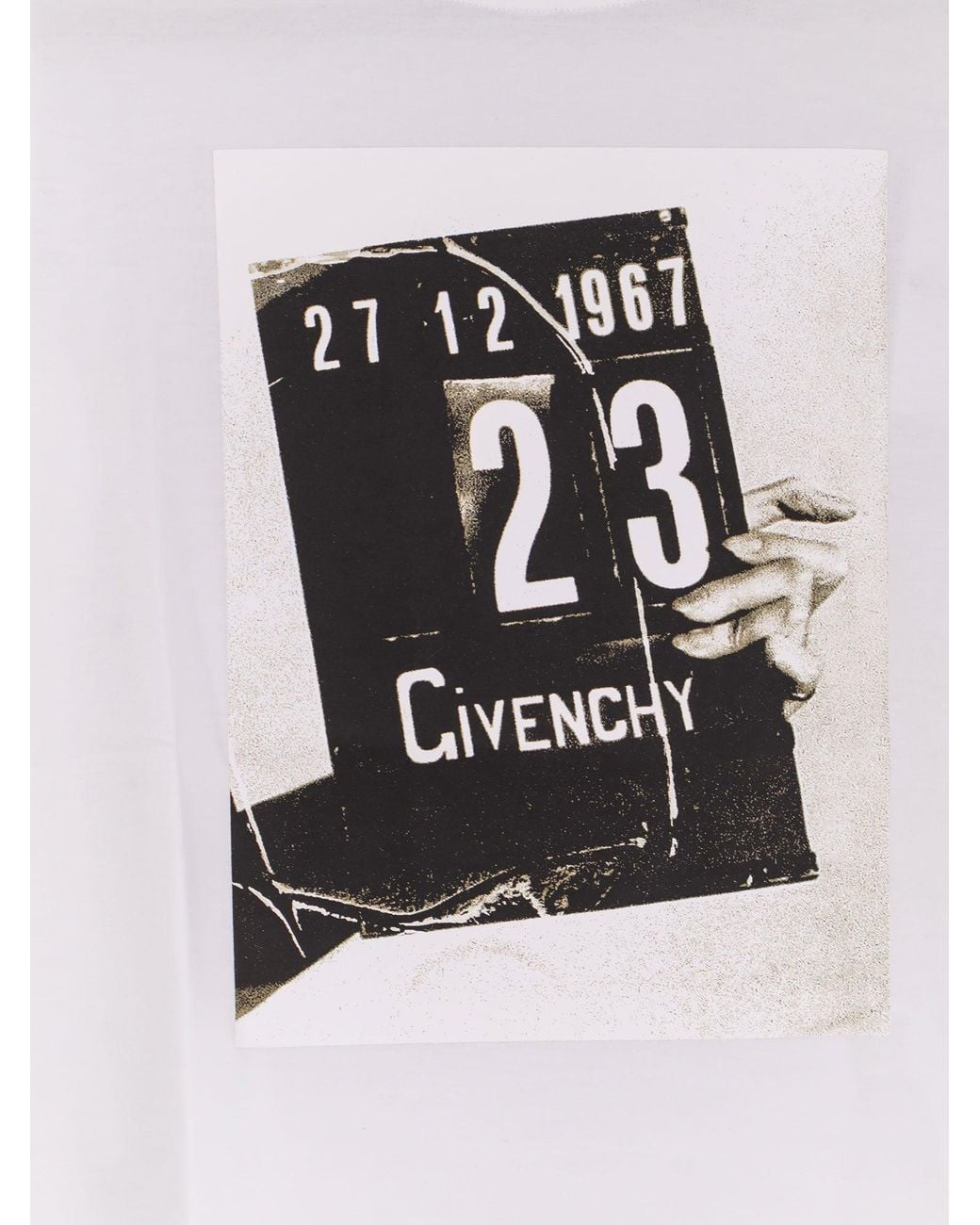 Givenchy White Cotton T-Shirt With Print On The Front