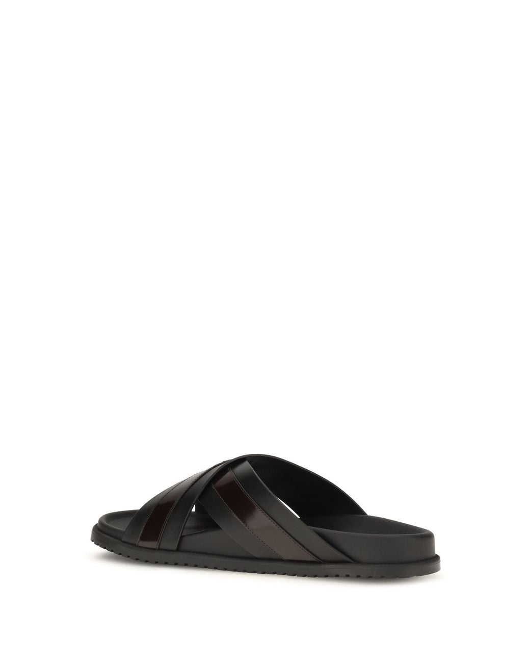 Dolce & Gabbana Black Dolce & Gabbana Smooth Calf Leather Slide Sandals Nero for men