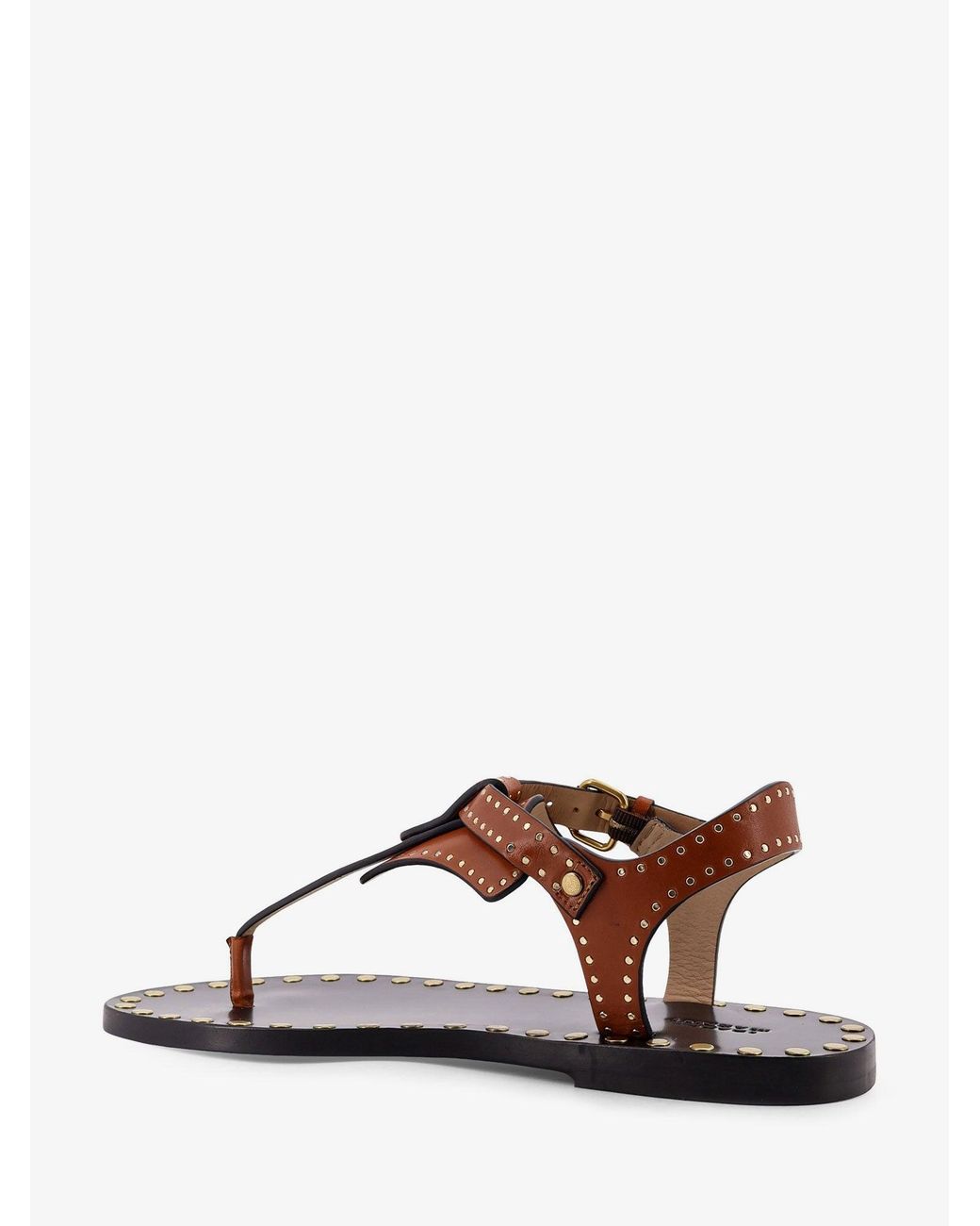 Isabel Marant Brown Joonya Flat Leather Sandals