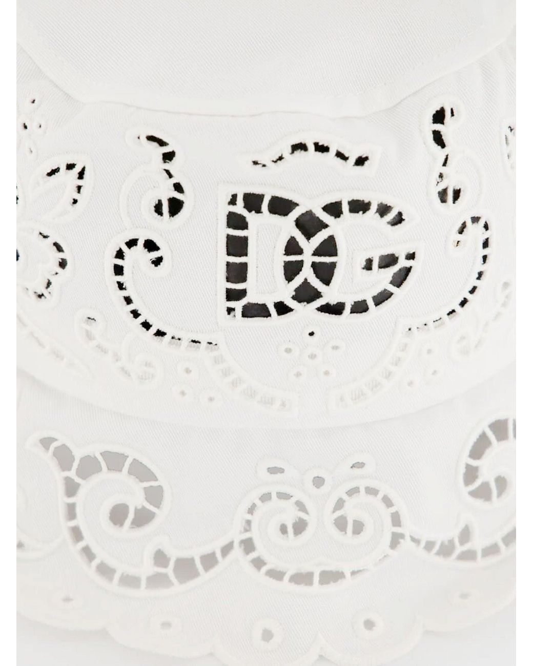 Dolce & Gabbana White Cotton Blend Bucket Hat