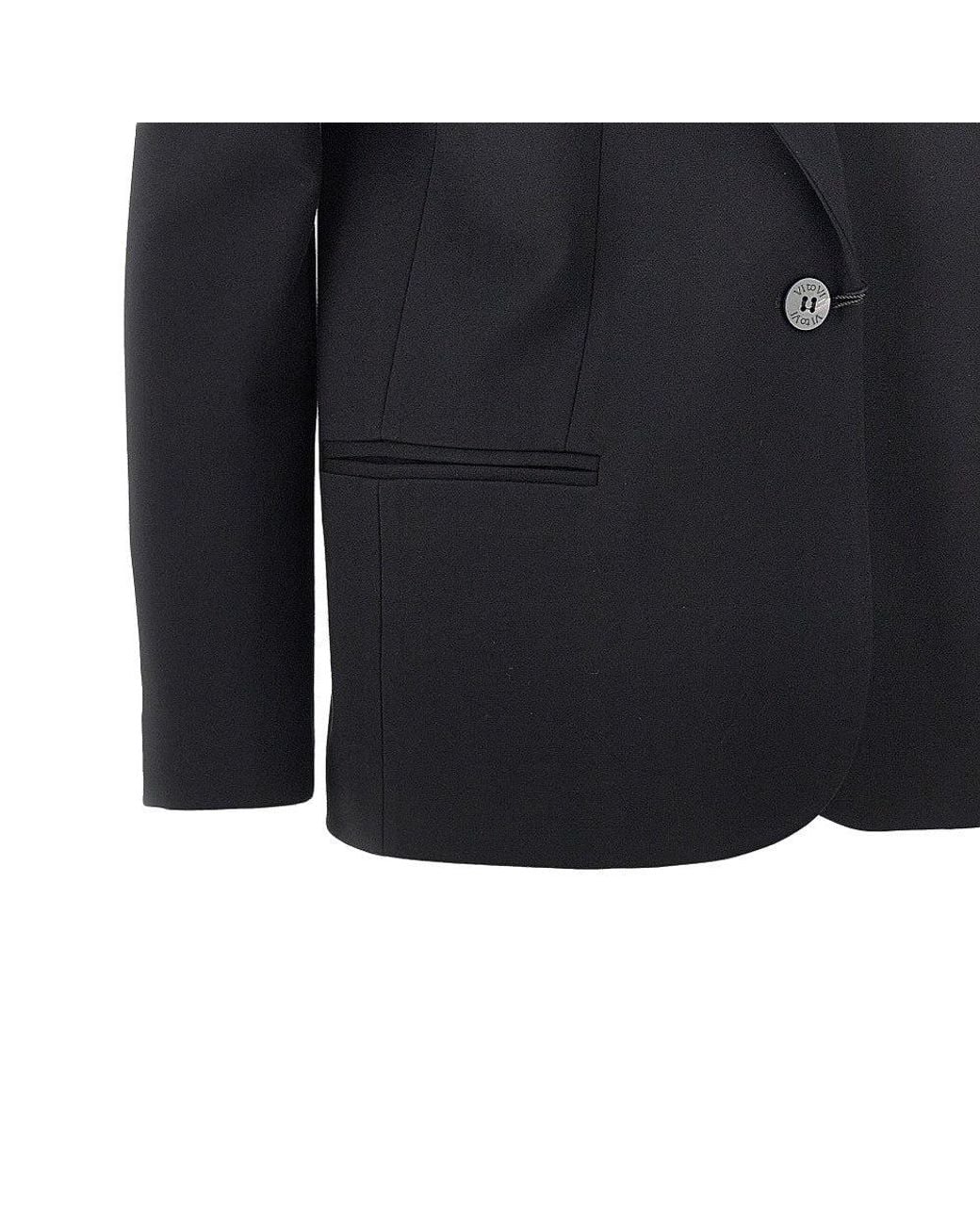 VI TO VI Blue 'Ready' Milano Stitch Single-Breasted Jacket