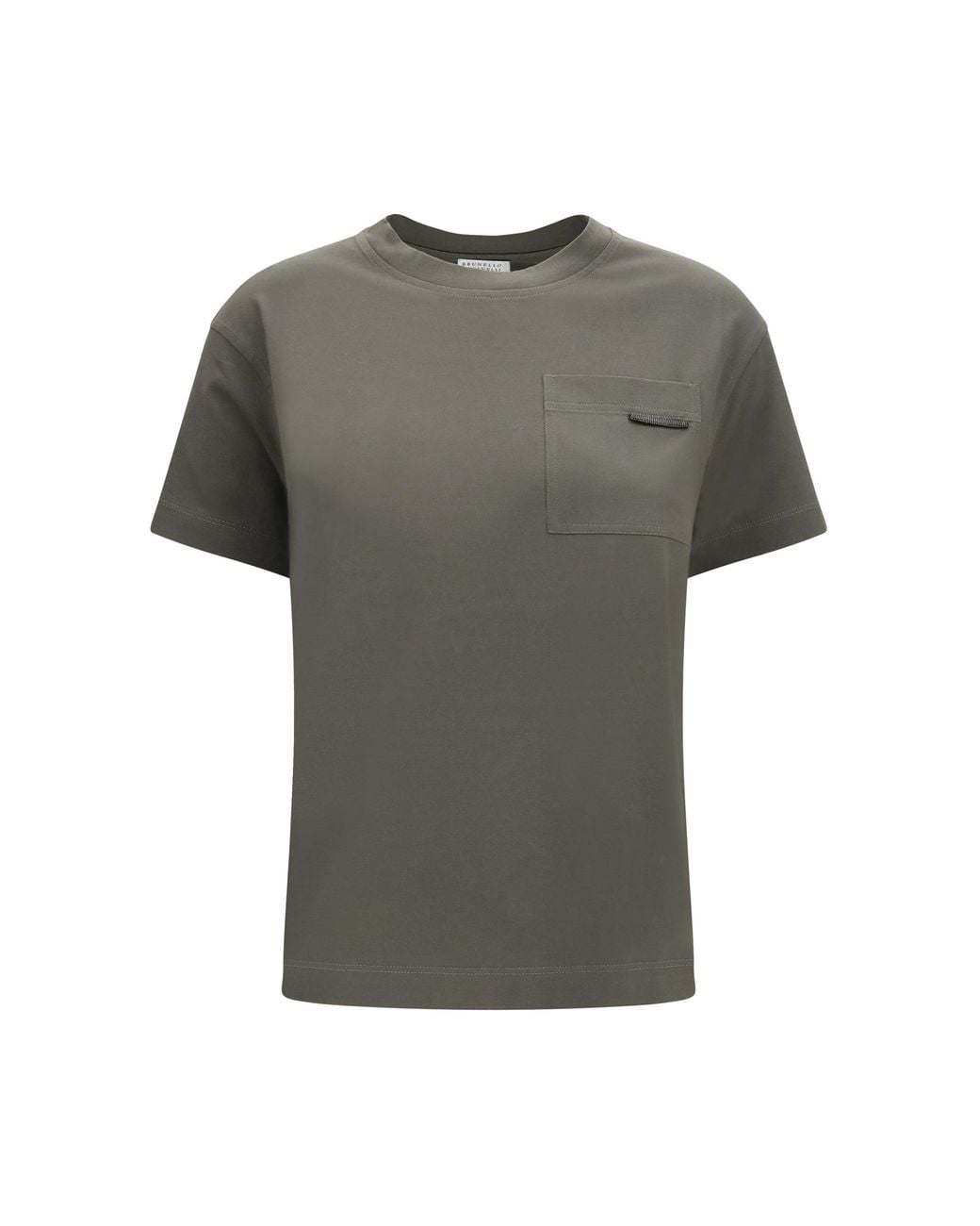 Brunello Cucinelli Gray Cotton T-Shirt Origano