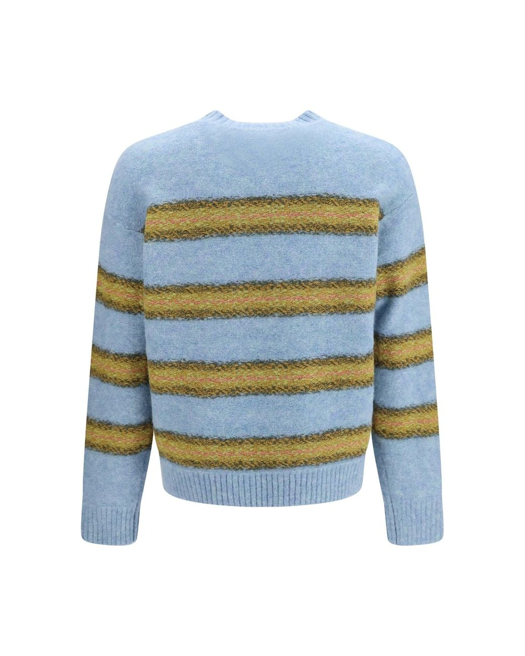 Dries Van Noten Blue Striped Crewneck Sweater for men