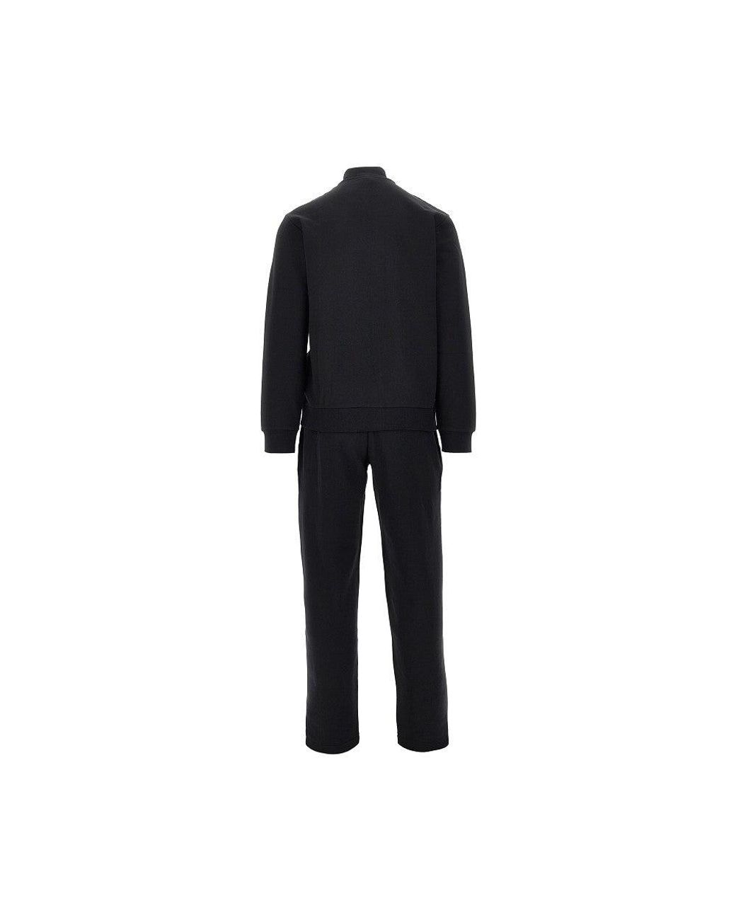 EA BODYWEAR Black Cotton Tracksuit With Embroidery for men