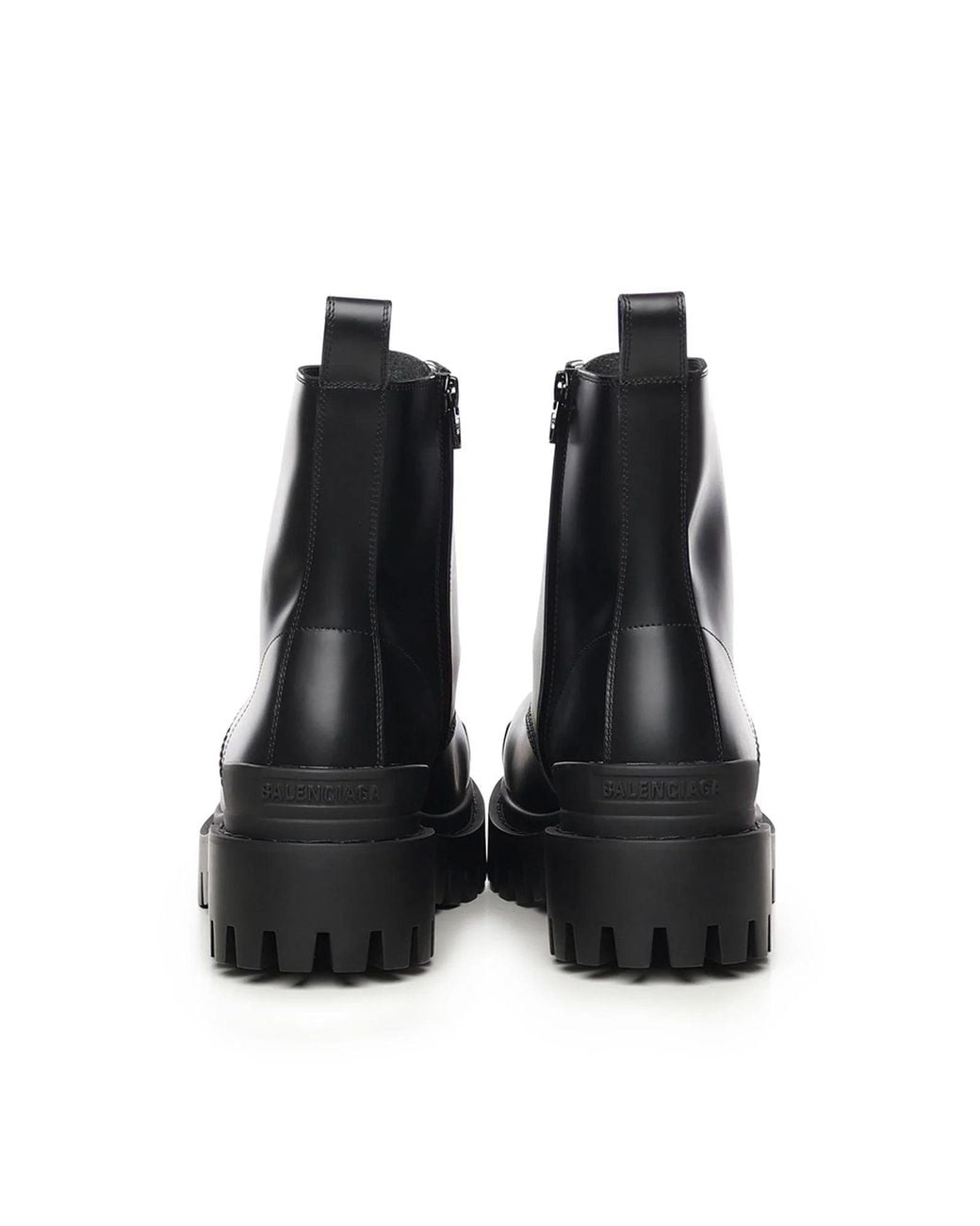 Balenciaga Black "Strike" Leather Ankle Boots