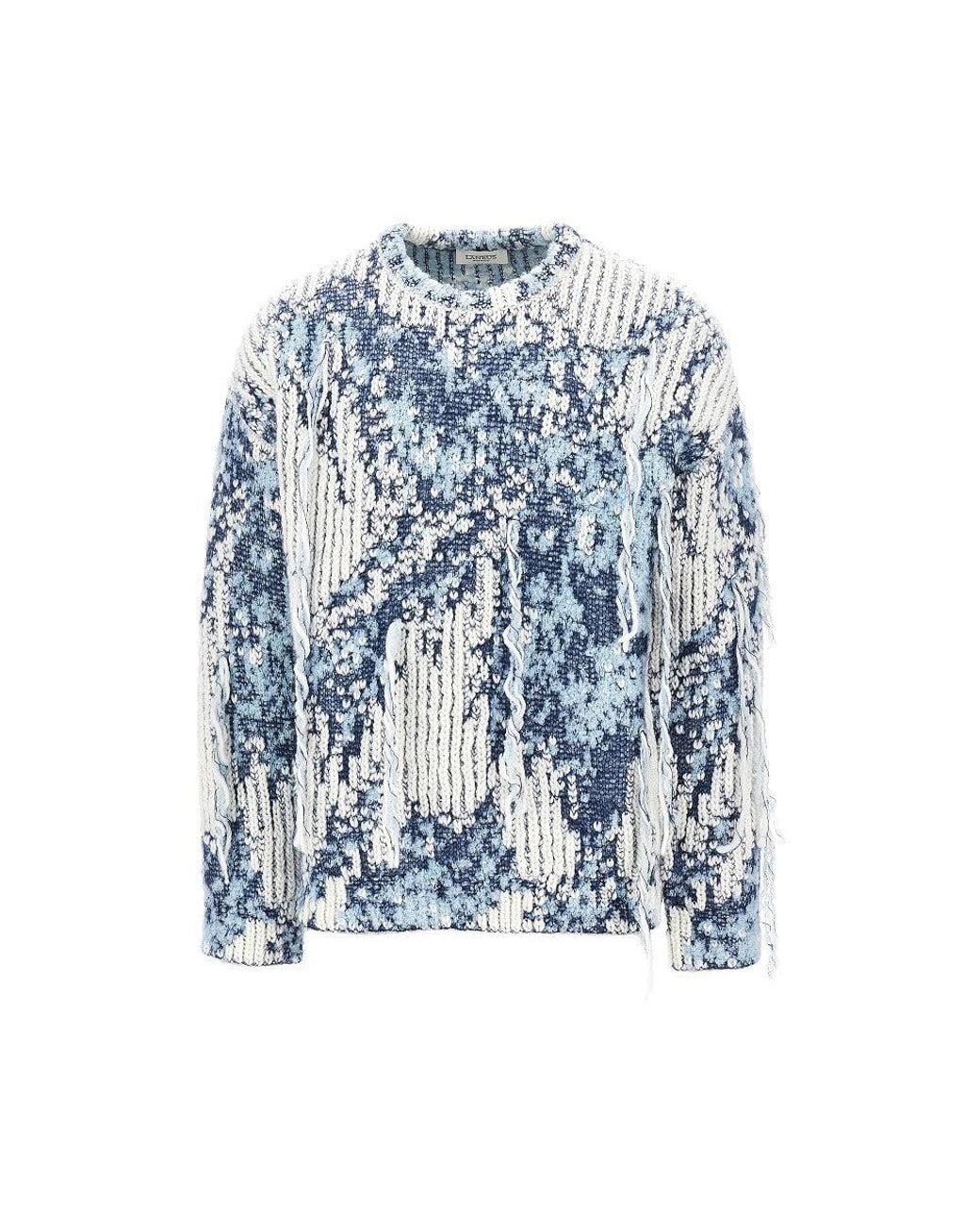 Laneus Blue Wool-Blend Crewneck Sweater for men