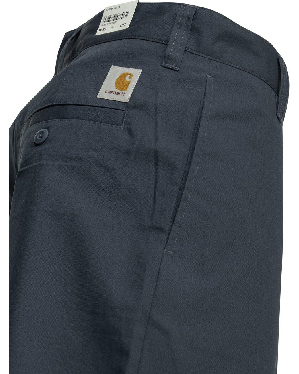 Carhartt Blue Calder Five-Pocket Polyester Cotton Shorts for men