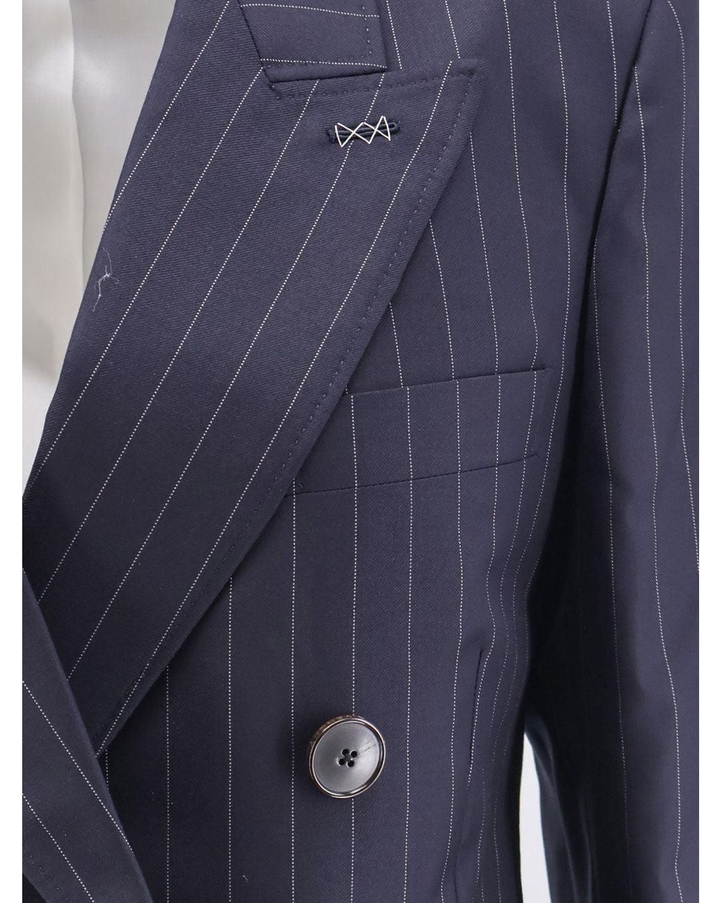 Givenchy Blue Double-Breasted Wool Blazer