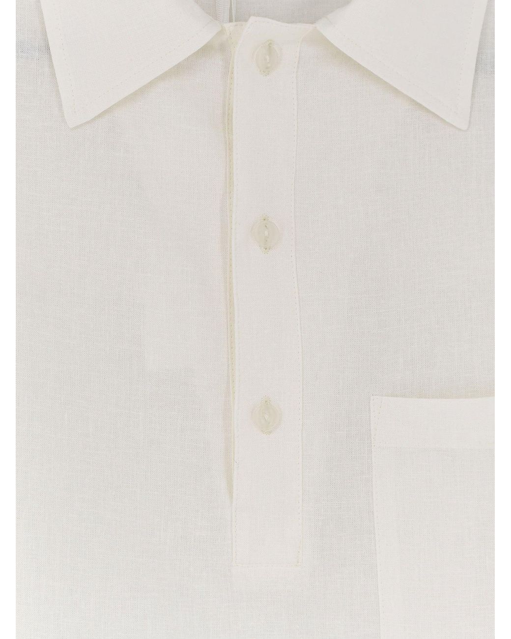 Hevò White Montursi Linen And Viscose Shirt for men